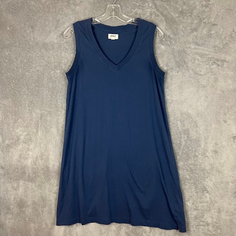 Pact Tank Mini Dress Womens M V Neck A-Line 100% Organic Cotton Minimalist